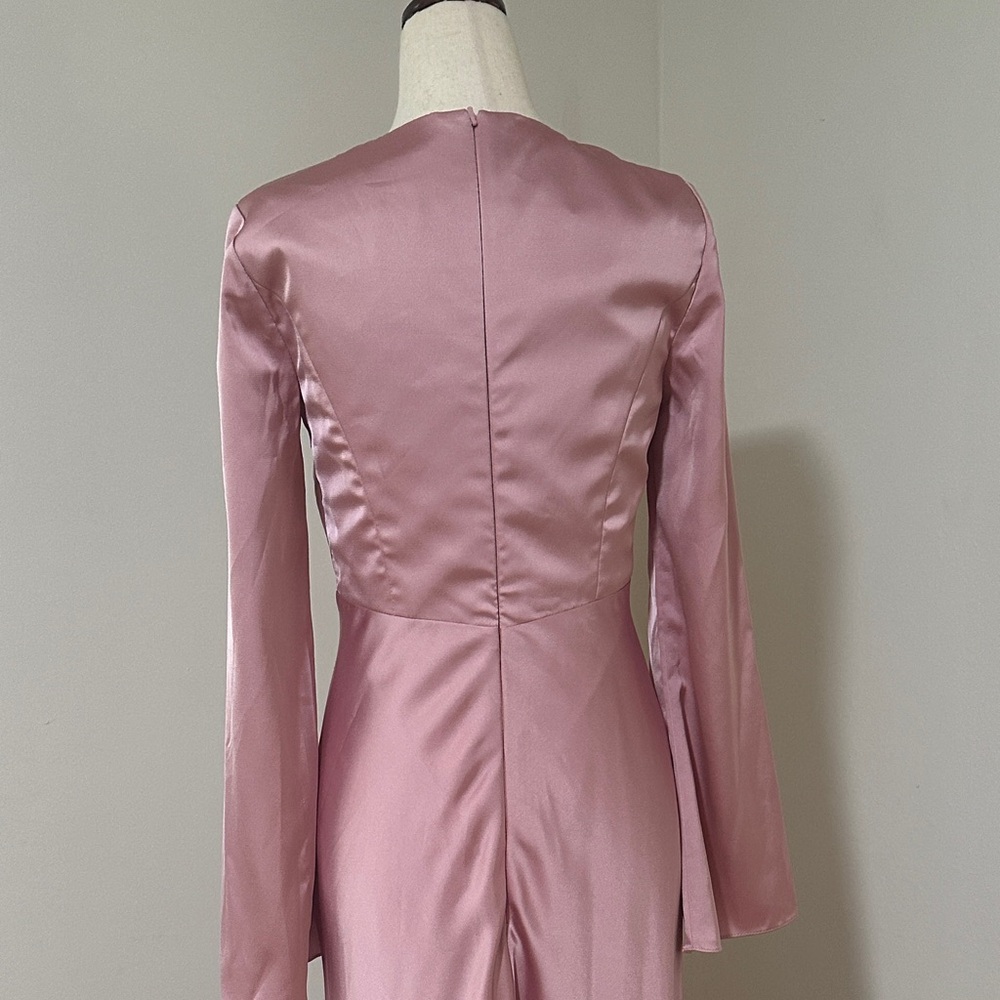Sophisticated Long Sleeve Pink Dress - Picture 3 of 4